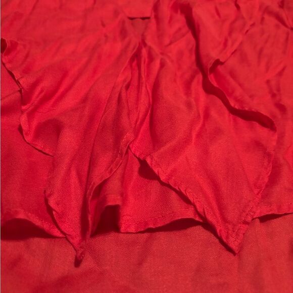 Jessica Simpson Orange Red Ruched Sleeveless Blouse - Picture 3 of 3